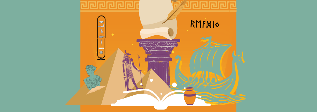 Summer Reading Quests logo with ancient world theme